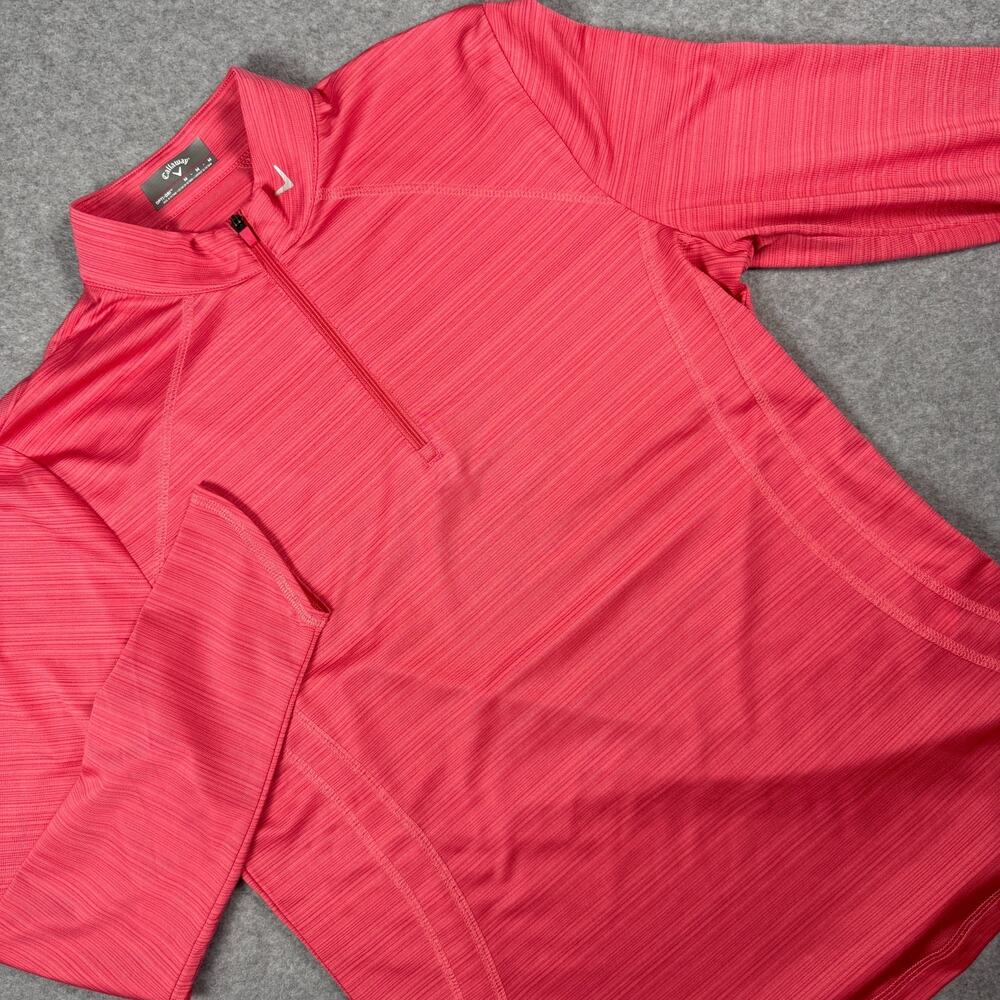 Callaway Opti-Dri Womens Medium 1/4 Zip Pullover Golf Tennis Long Sleeve Pink